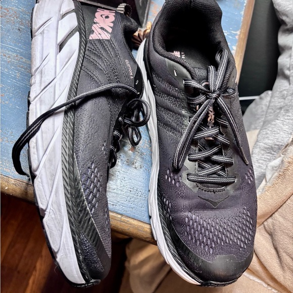 Hoka Black and White Athletic Shoes - Picture 3 of 6